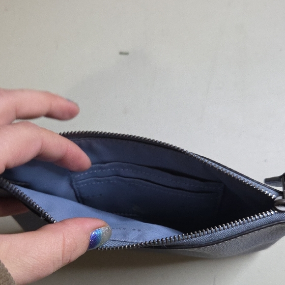 Coach Light Blue Leather Wristlet - Picture 4 of 7